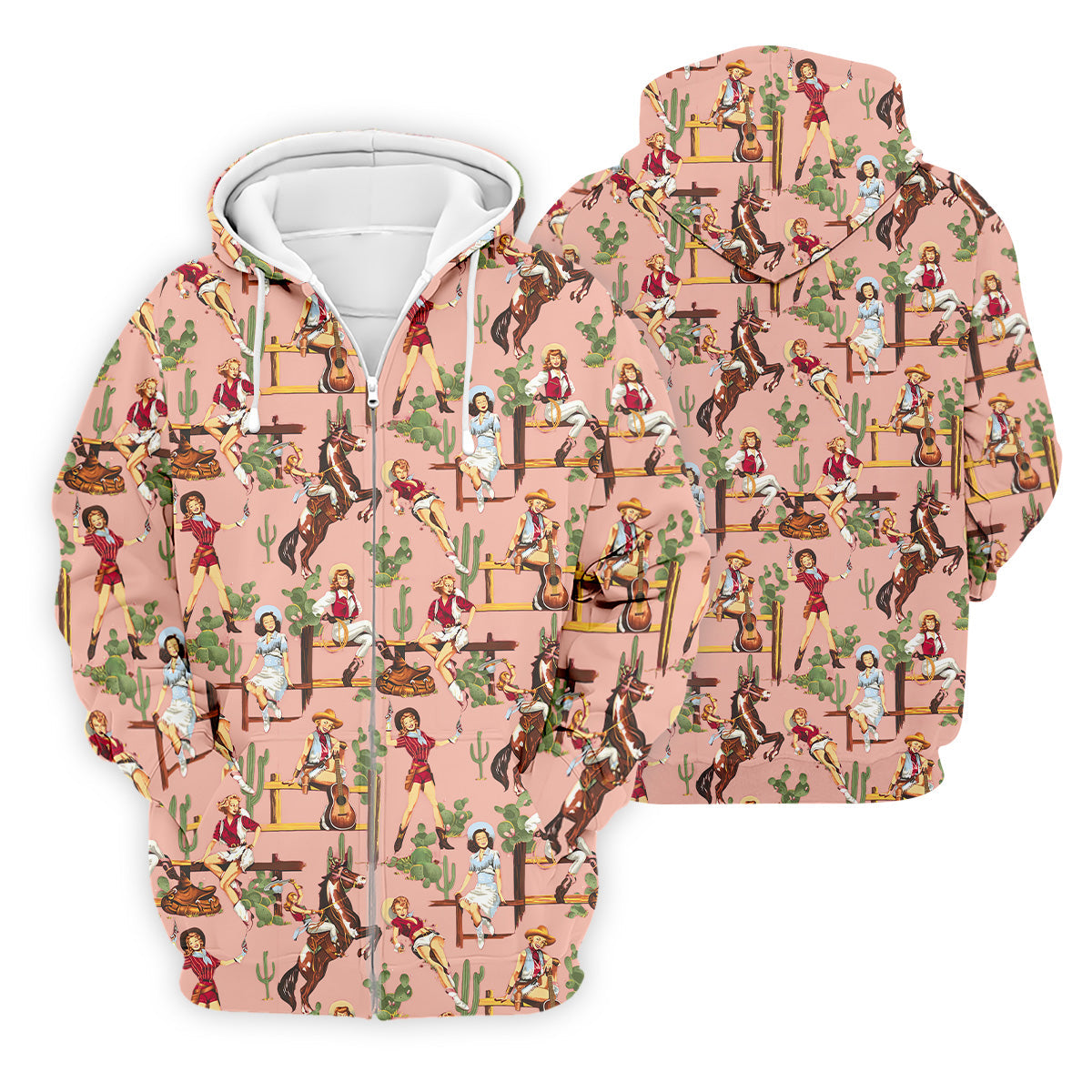 Desert Cowgirl Western Golf Shirt, Mens Golf Polo Shirt Unique Gift For Golfer, Golfing Apparel