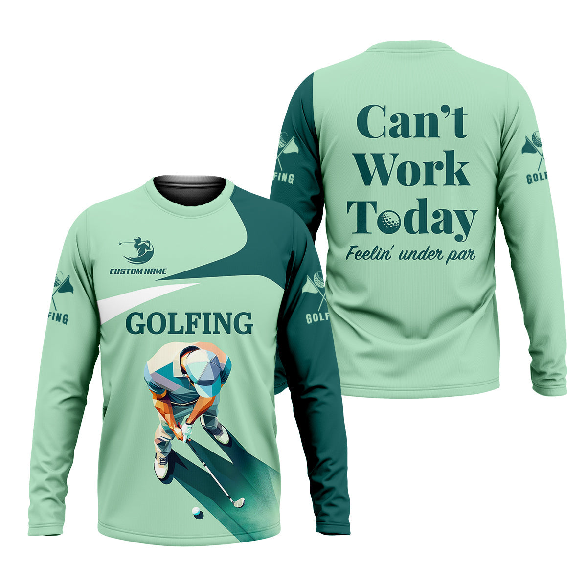 Can't Work Today Feelin Under Par Custom Men's Golf Polo Shirtunny Golf Shirt, Gift For Golfers