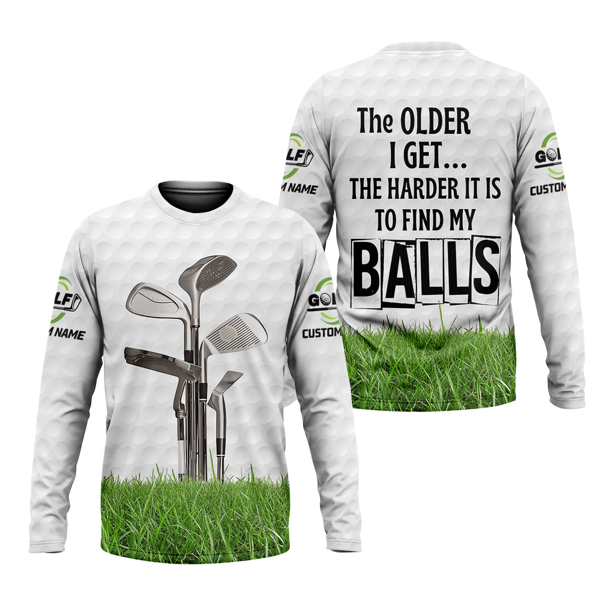 The Older I Get The Harder It Is To Find My Balls Custom Men's Golf Polo ShirtFunny Golf Shirt, Dad Golf Gift