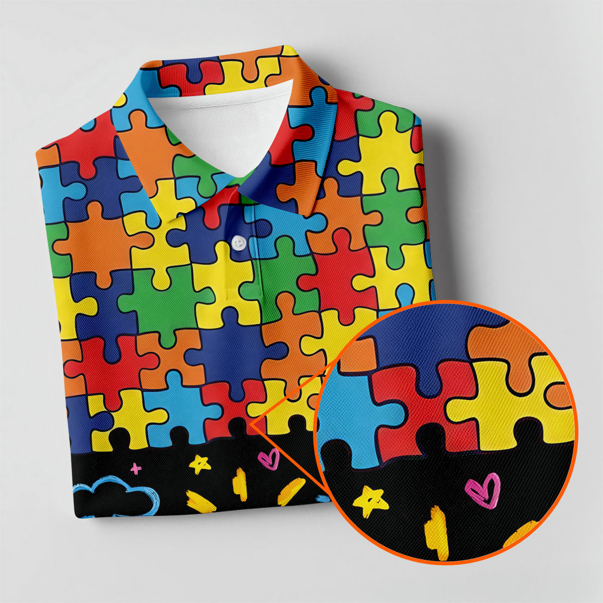Awareness Accept Understand Love Colorful Puzzle Golf Shirt, Polo ShirtFor Men, Golf Shirts For Men