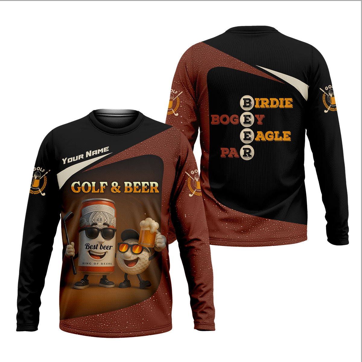 Golf And Beer Custom Men's Polo Shirt Dad Golf Gift, Golfing Apparel, Gifts For Beer Lovers