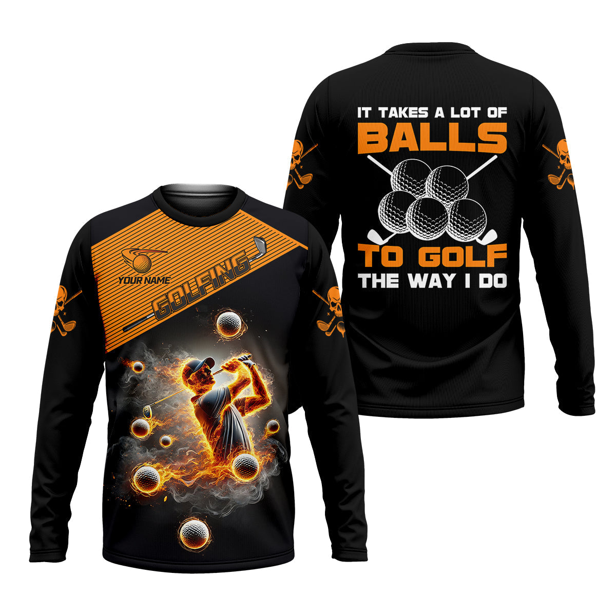 It Takes A Lot Of Balls To Golf The Way I Do Custom Men's Golf Polo Shirtad Golf Gift