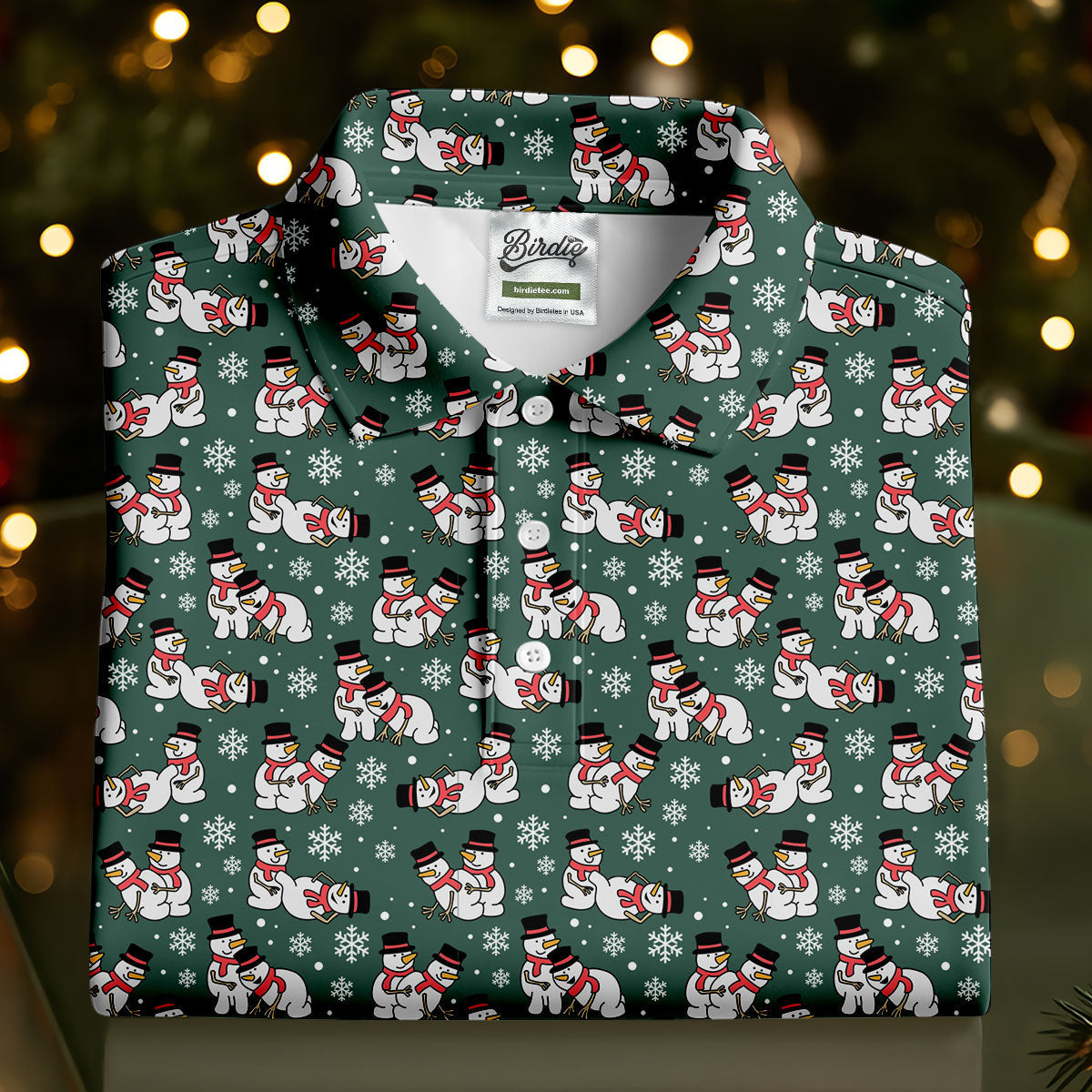Naughty Snowman Green Golf Shirt, Christmas Golf Shirt, Fun Women's Golf Shirts, Ladies Golf Polos