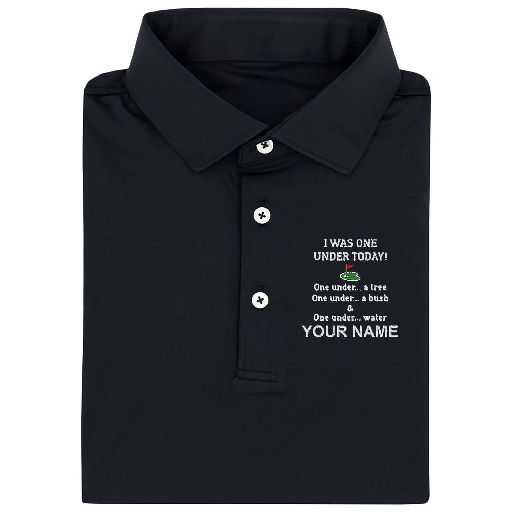 I Was One Under Today Custom Embroidered Golf Polo ShirtDad Golf Gift