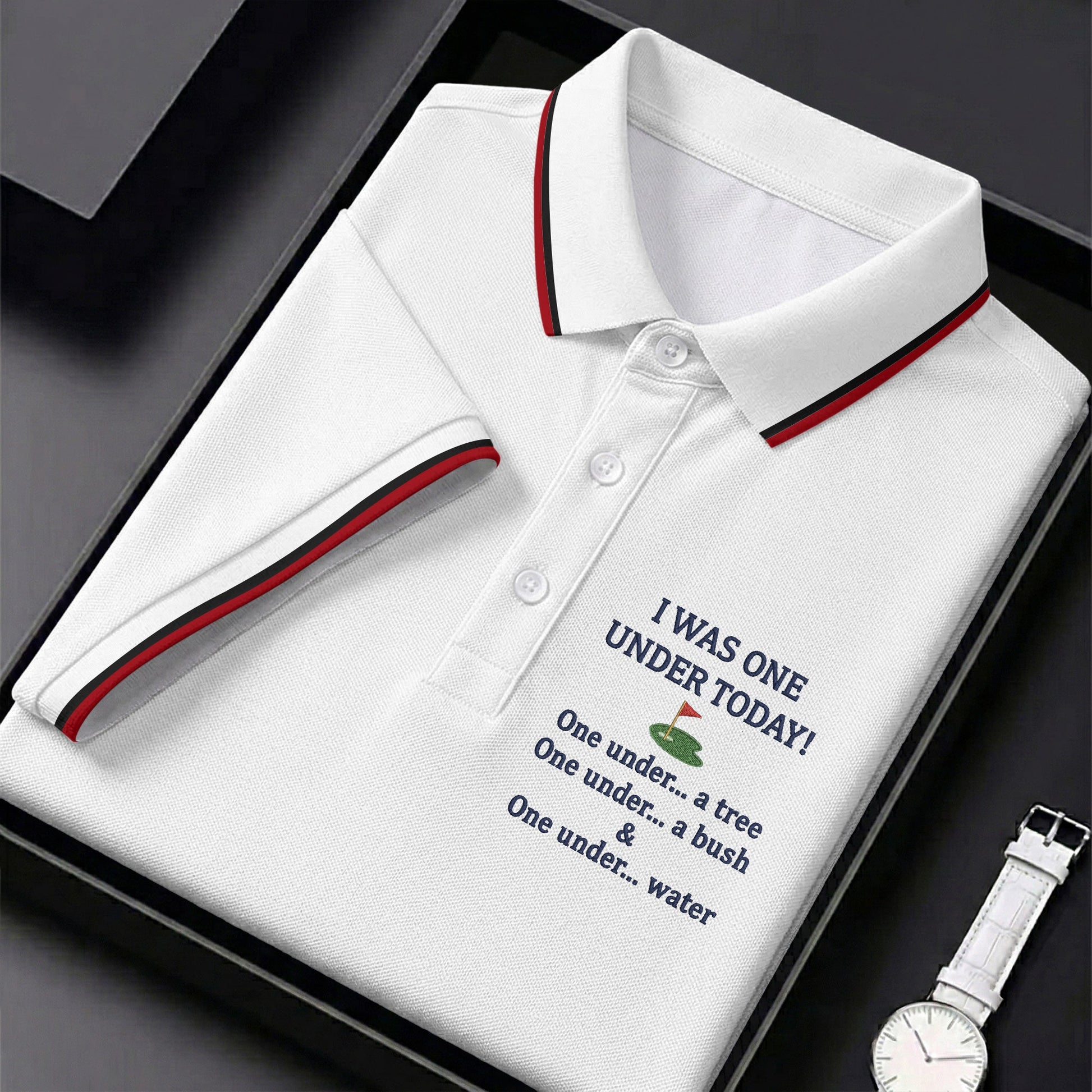 I Was One Under Today White Golf Shirt, Funny Golf Shirt, Golf Shirts For Men, Polo Shirt Men