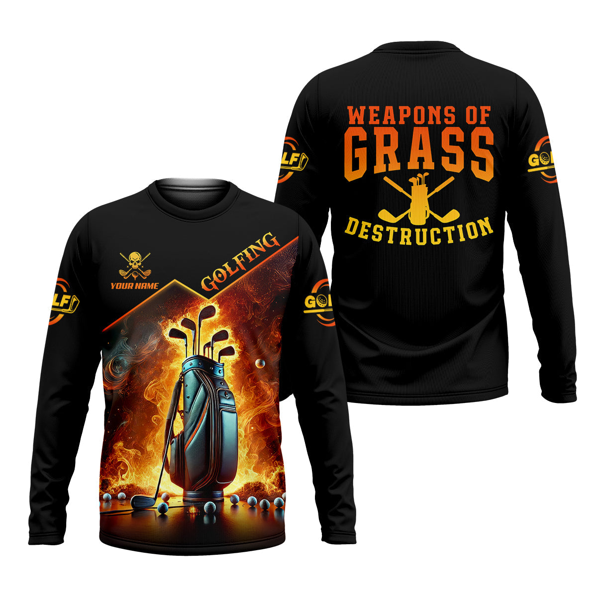 Weapons Of Grass Destruction Custom Men's Golf Polo Shirtad Golf Gift