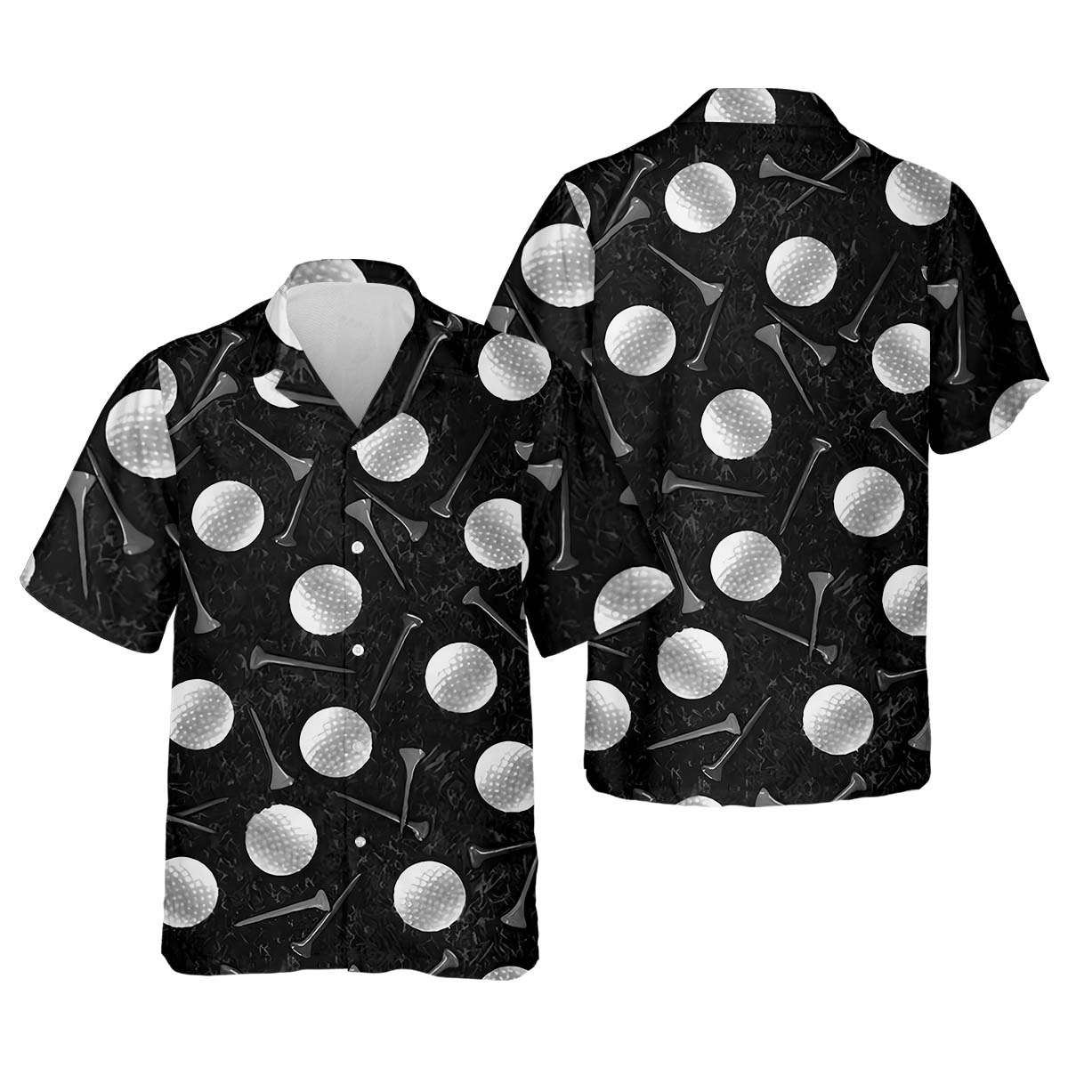 Golf Balls Black Men's Golf Polo Shirtunny Golf Shirt, Gifts For Golfer