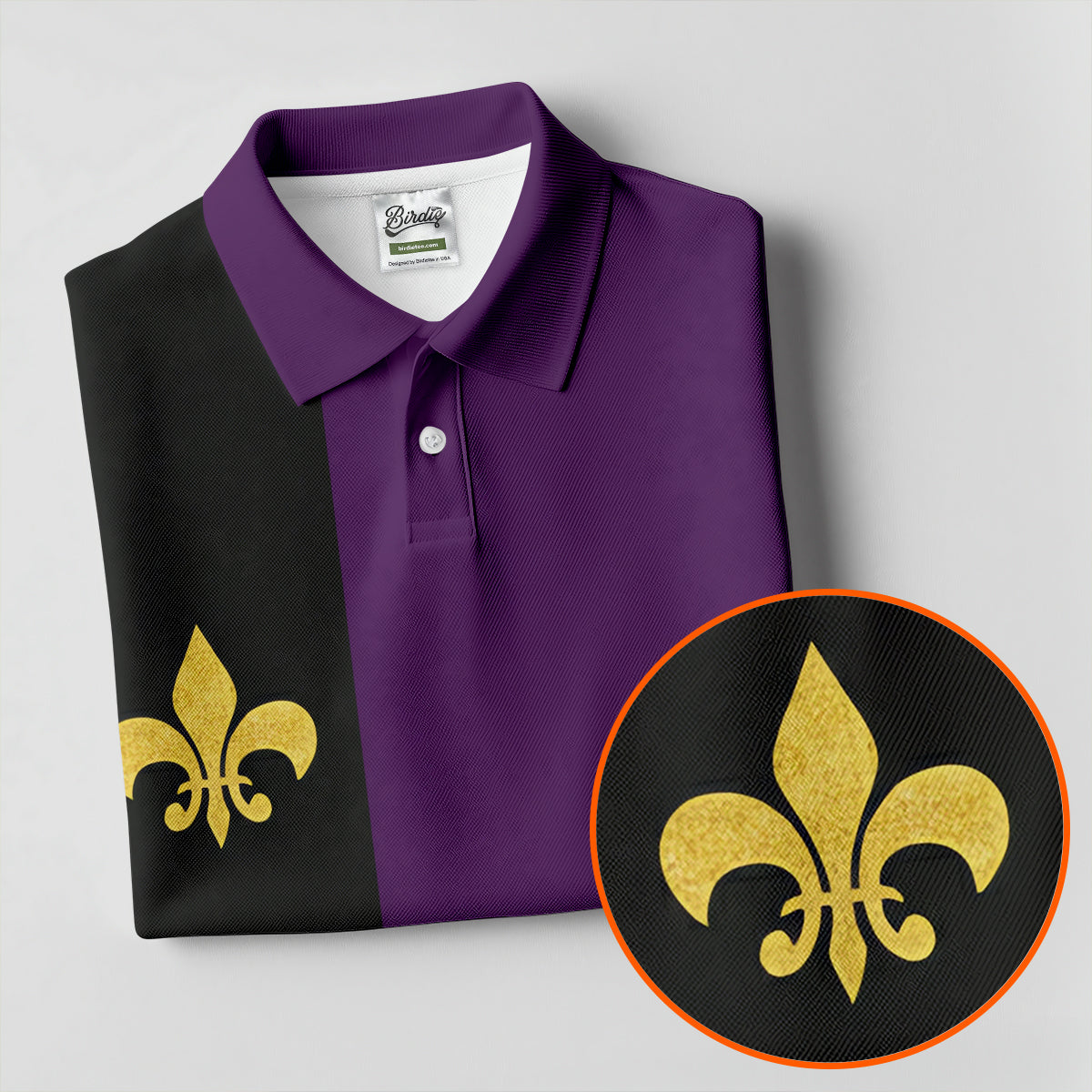 Mardi Gras Fleur De Lis Black Vertical Stripe Purple Golf Shirt, Polo ShirtFor Men, Golf Shirts For Men