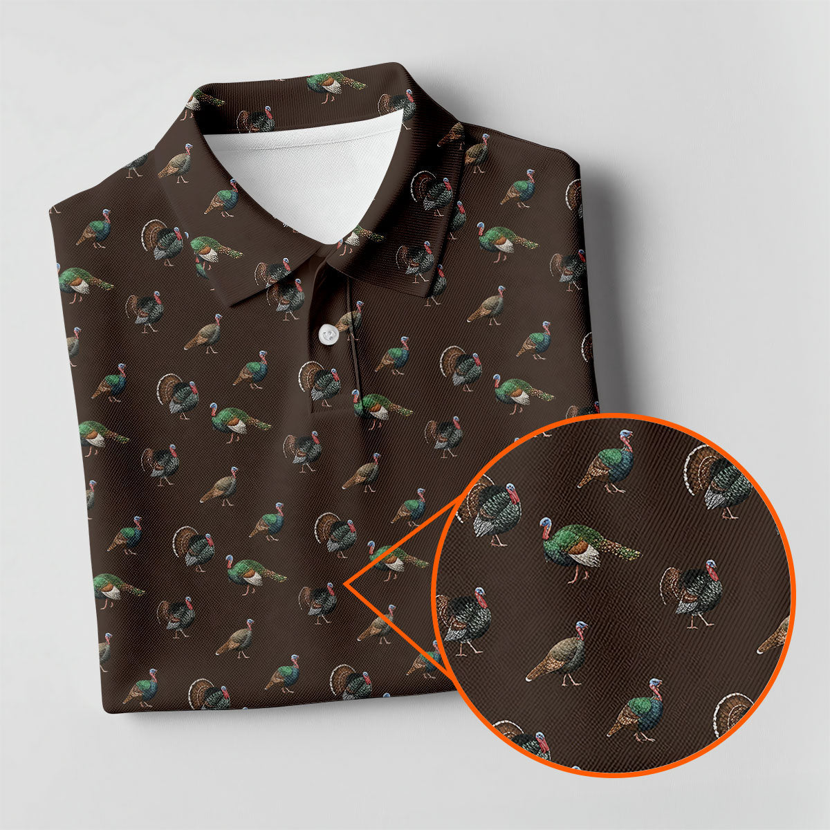 Turkey Hunting Seamless Pattern Funny Golf Shirts, Father's Day Golf Shirt, Golf Gift For Dad