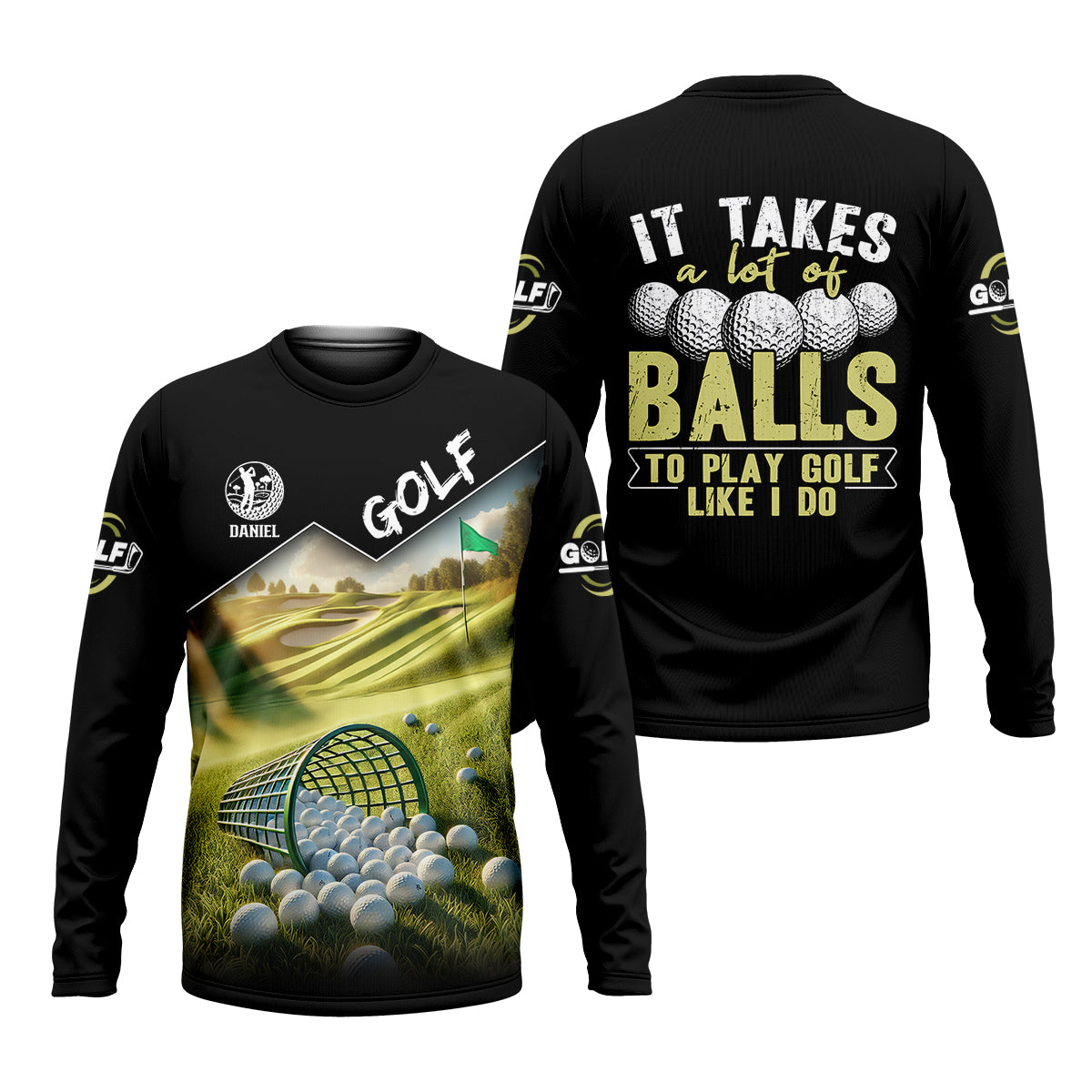It Takes A Lot Of Balls To Play Golf Like I Do Custom Golf Polo ShirtDad Golf Gift, Golf Lover Gifts
