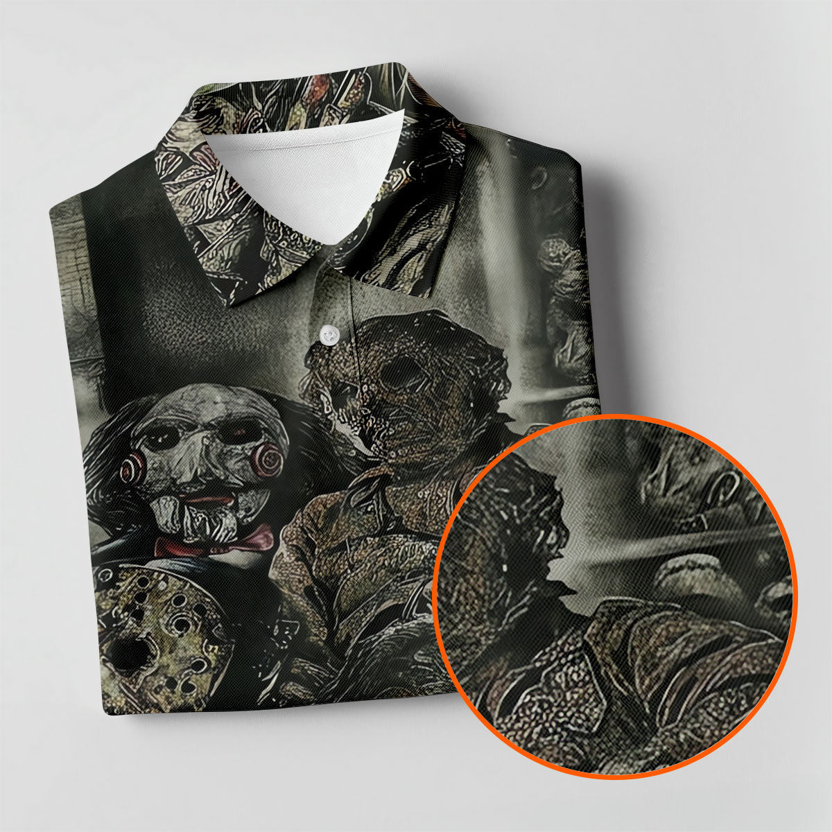 Horror Character Collage Golf Polo Shirt, Women's Golf Polo, Ladies Golf Shirts