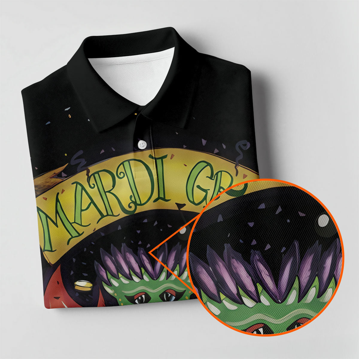 Mardi Gras Crawfish Rue Bourbon Black Golf Shirt, Women's Golf Tops, Ladies Golf Shirt