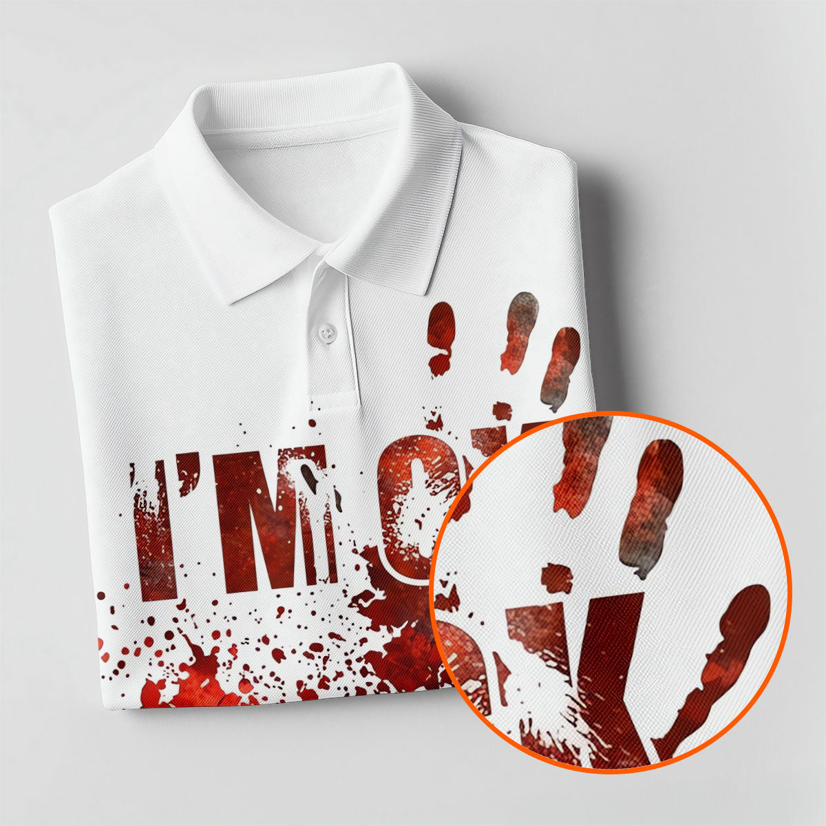 I'm OK It's Not My Blood Halloween Golf Polo Shirt, Printed Golf Shirt, Womens Golf Polo