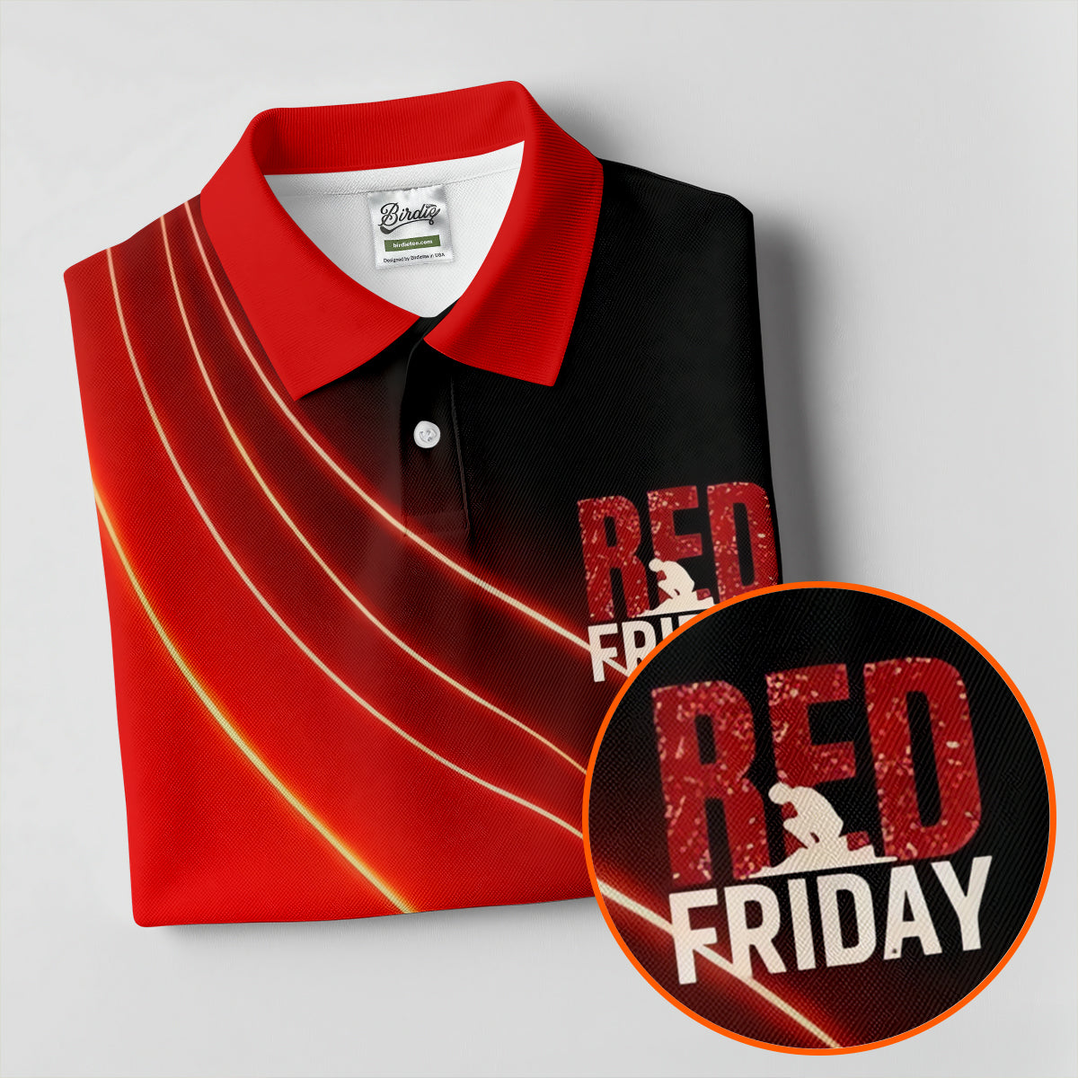 Red Friday Red Black Gradient Faith 4th Of July Golf Shirt, 250 Years Polo Shirt Men