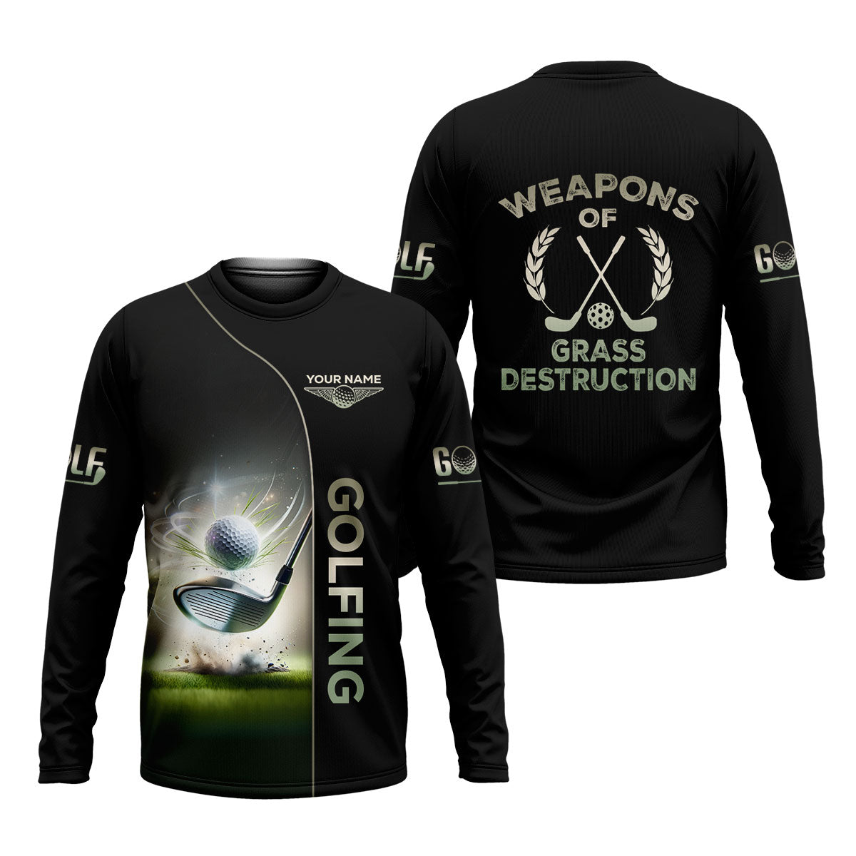 Weapons Of Grass Destruction Custom Funny Golf Polo ShirtMens Golf Gift, Gift For Golfers