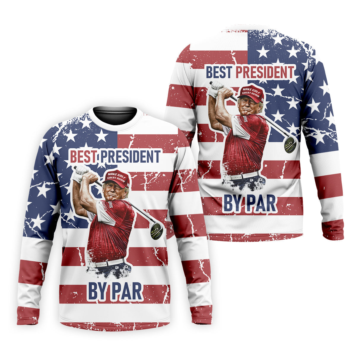 Best President By Par Men's Golf Polo ShirtFunny Trump Shirt, Christmas Golf Gift