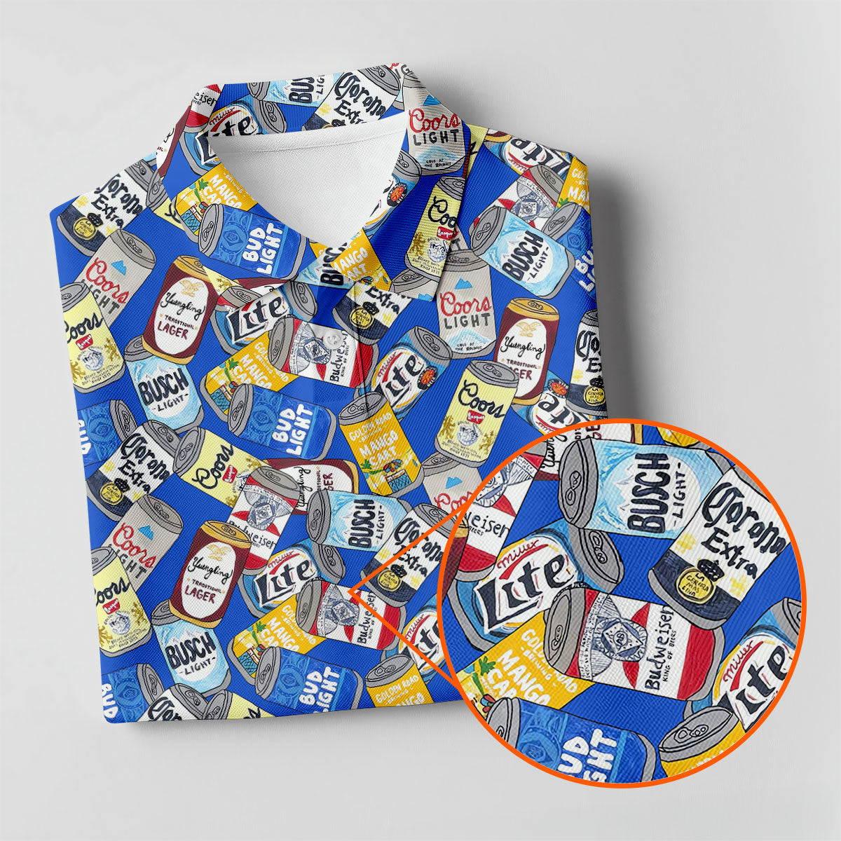 American Beer Cans Blue Golf Shirt, Ladies Golf Shirts, Golf And Beer Golf Shirt For Women