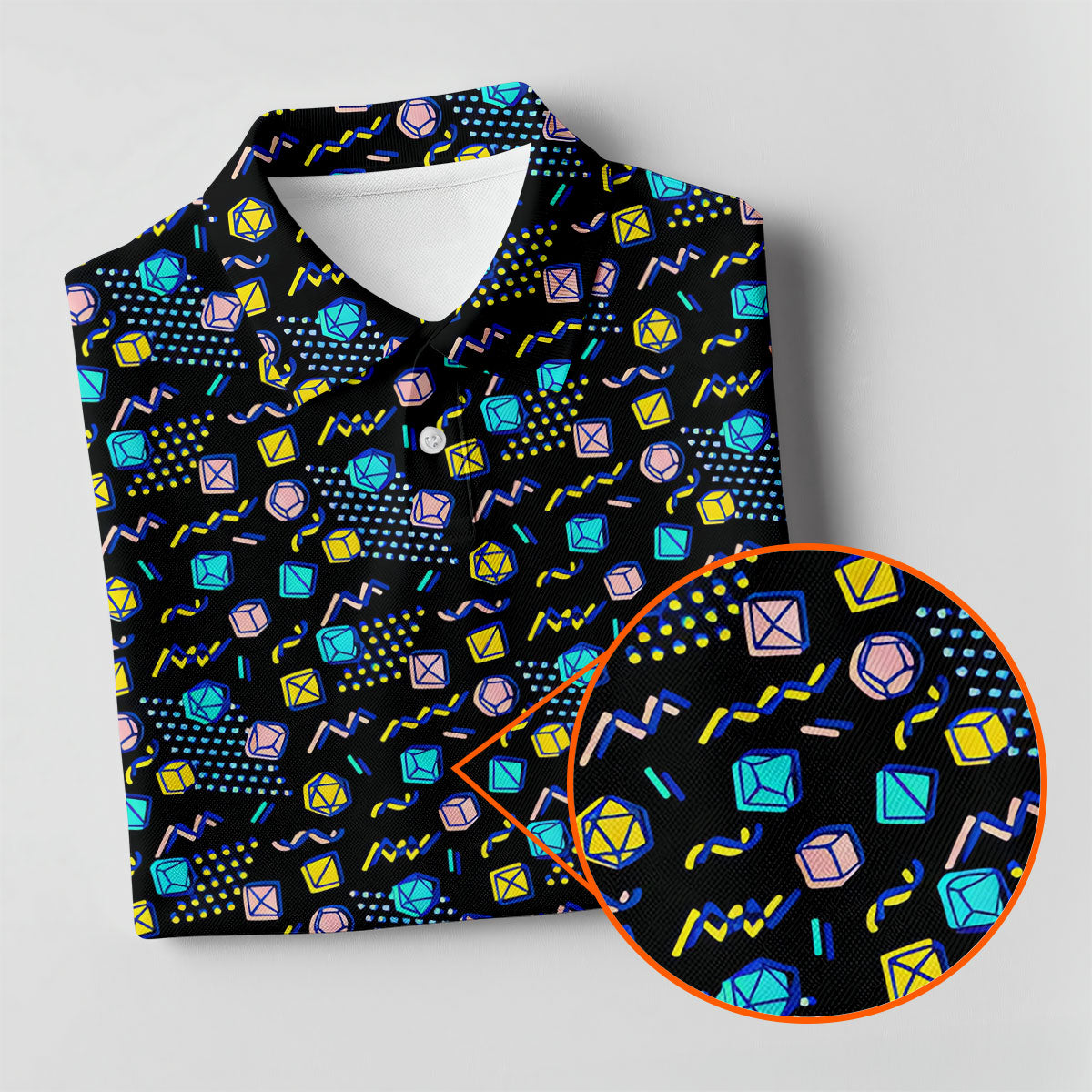 90s Dice Memphis Style Black Golf Shirt, Cute Golf Shirt, Women's Polo Shirt, Ladies Golf Shirts