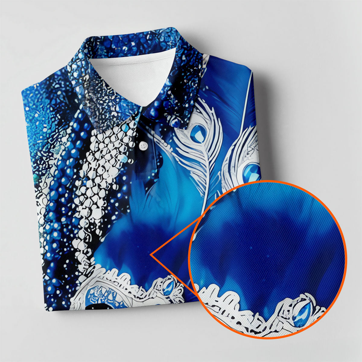 Mardi Gras Masquerade Mask Feather Beads Blue Golf Shirt, Polo ShirtFor Men, Golf Shirts For Men