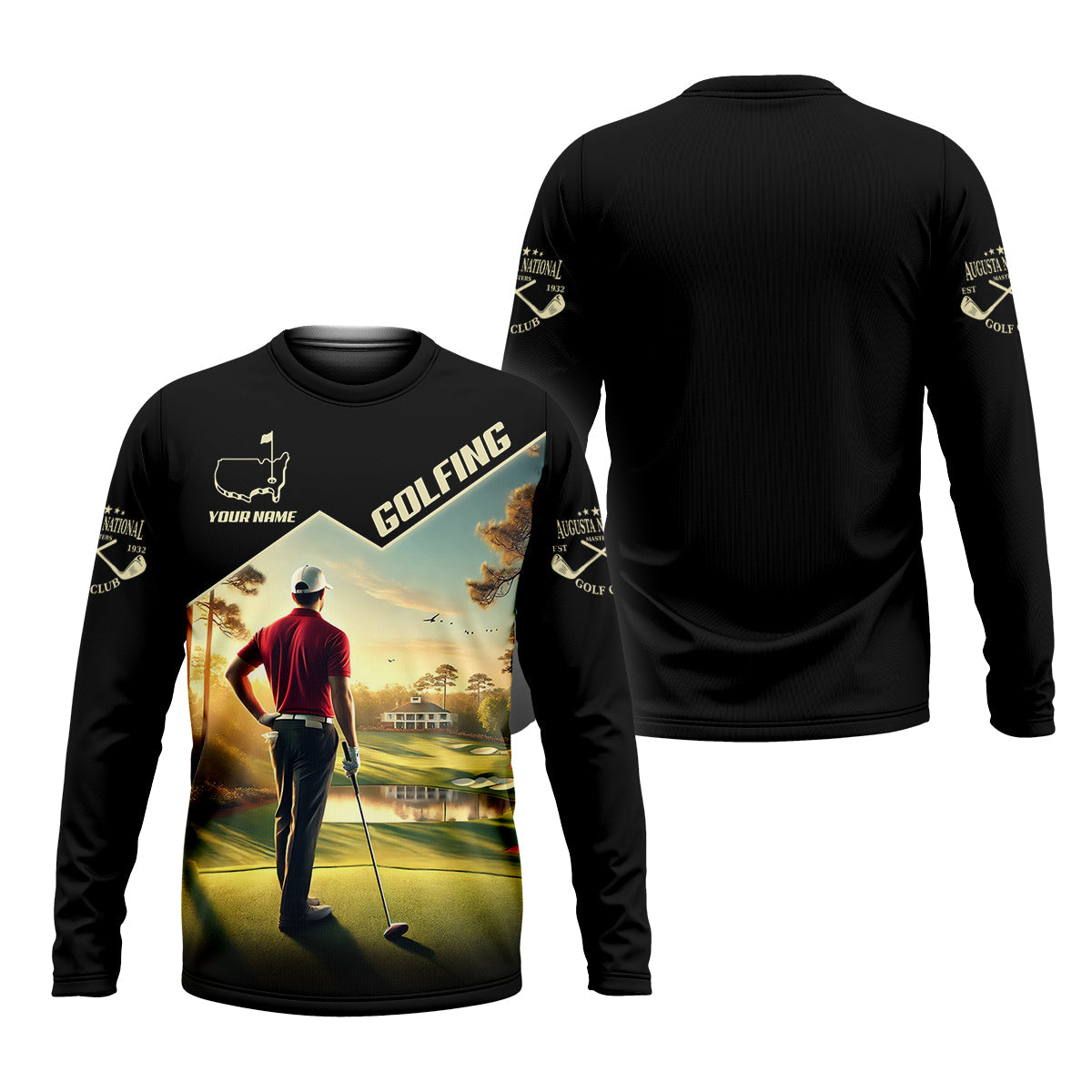 Custom Augusta Golfer Men's Golf Polo ShirtGolfing Apparel, Mens Golf Gift, Funny Golf Polo Shirt