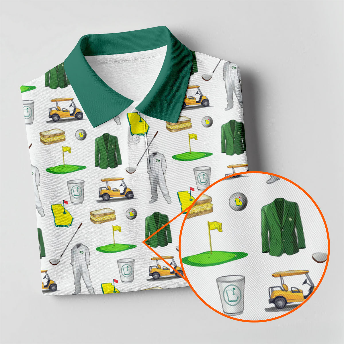 Golf Tournament Augusta Golf Seamless Pattern Performance Golf Shirt, Golf Tops For Men, Golf Shirts For Men
