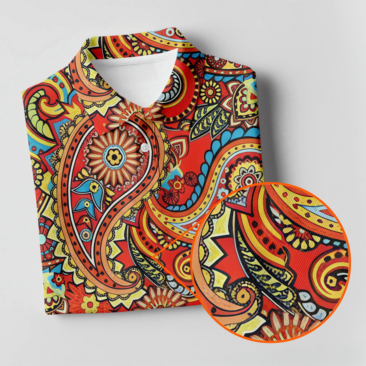 Paisley Design Golf Tops For Men, Boho Pattern Golf Shirts For Men, Polo Shirtor Men