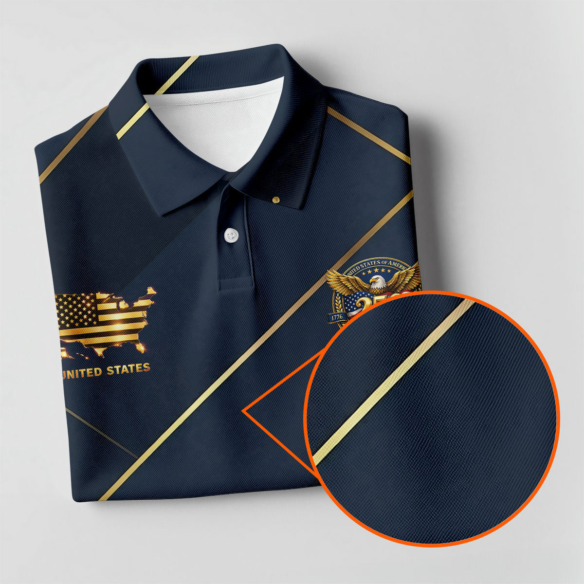 Bald Eagle 250 Years Anniversary Navy Patriotic Golf Shirt, 4th Of July Golf Shirt For Women