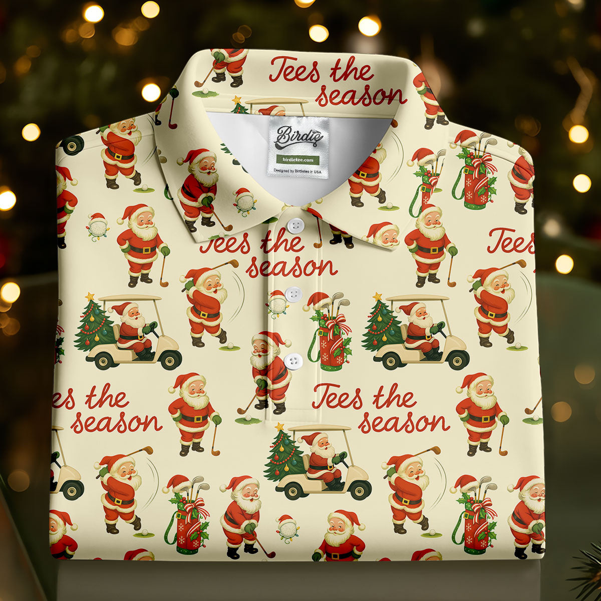 Tees The Season Funny Santa Claus Women Golf Top, Christmas Golf Shirt, Ladies Golf Shirts, Women's Golf Gifts