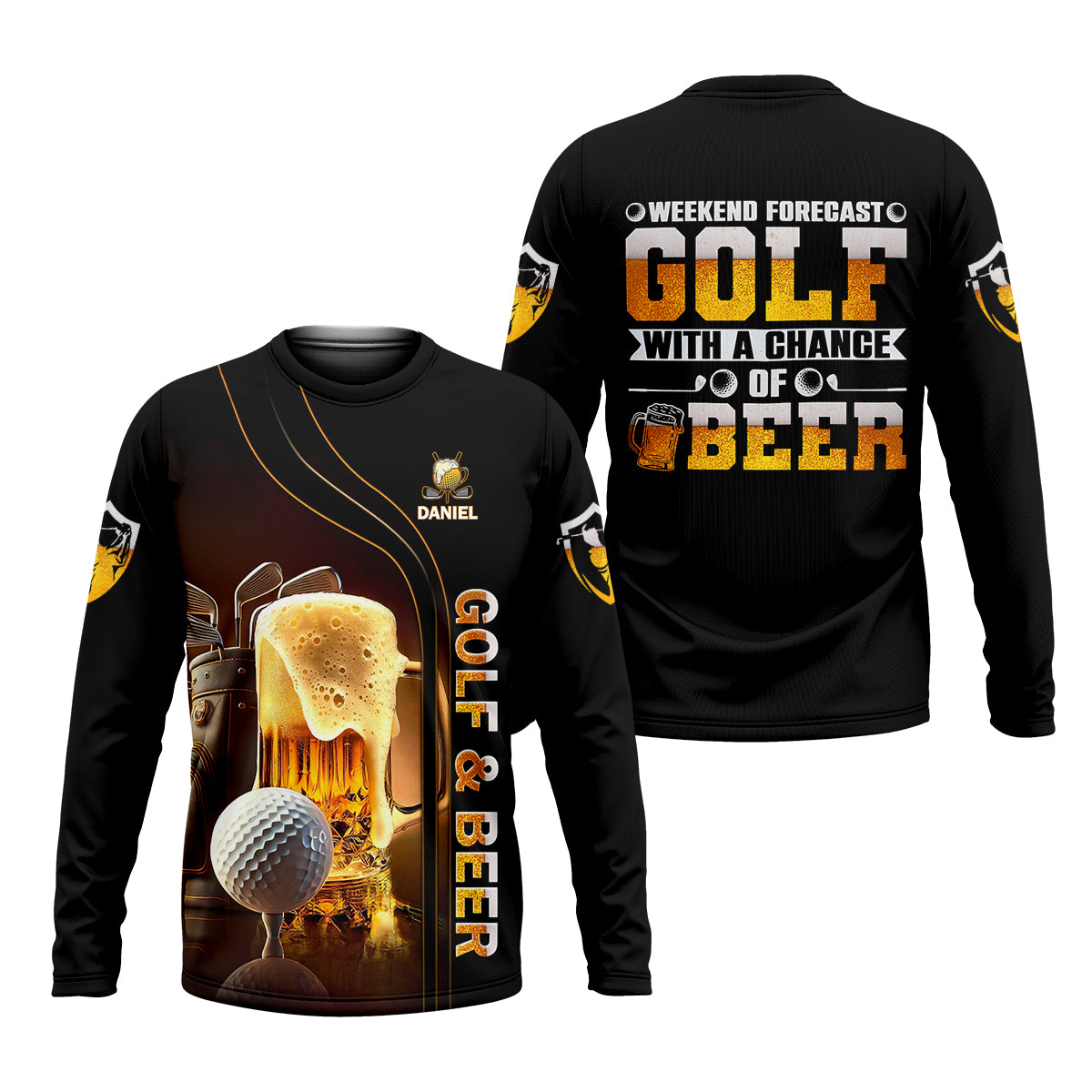 Weekend Forecast Golf With A Change Of Beer Custom Golf Polo Shirtens Golf Gift, Golf Lover Gift