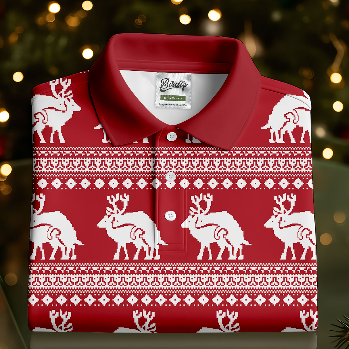 Reindeer Humping Seamless Pattern Golf Shirt, Christmas Golf Shirt, Golf Gifts For Women, Fun Golf Shirt
