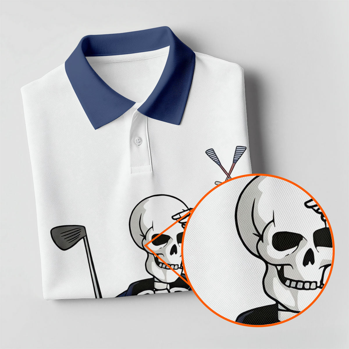 Skeleton Golf White Navy 4th Of July Patriotic Golf Shirt, 250 Years Golf Shirts For Men