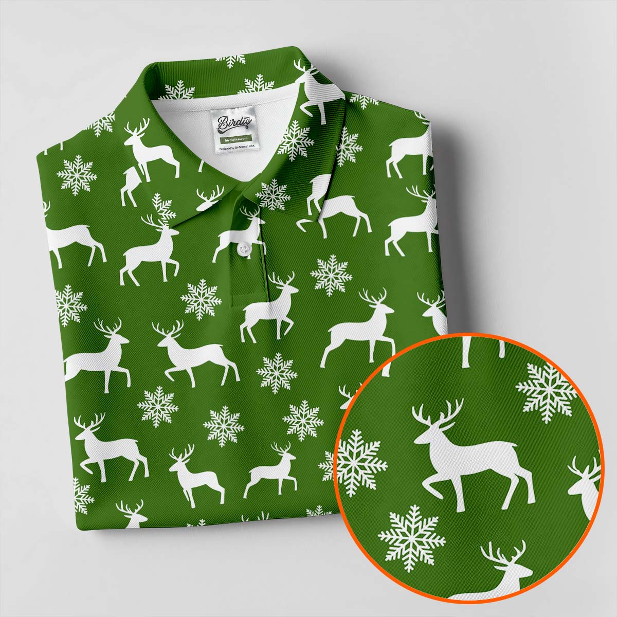 Reindeer Christmas Green Golf Shirt, Christmas Golf Shirt, Polo ShirtFor Men, Golf Shirts For Men