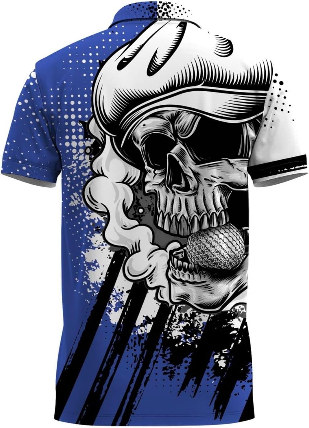 Funny Skull Men's Golf Polo ShirtSkull Golf Shirt, Dad Golf Gift