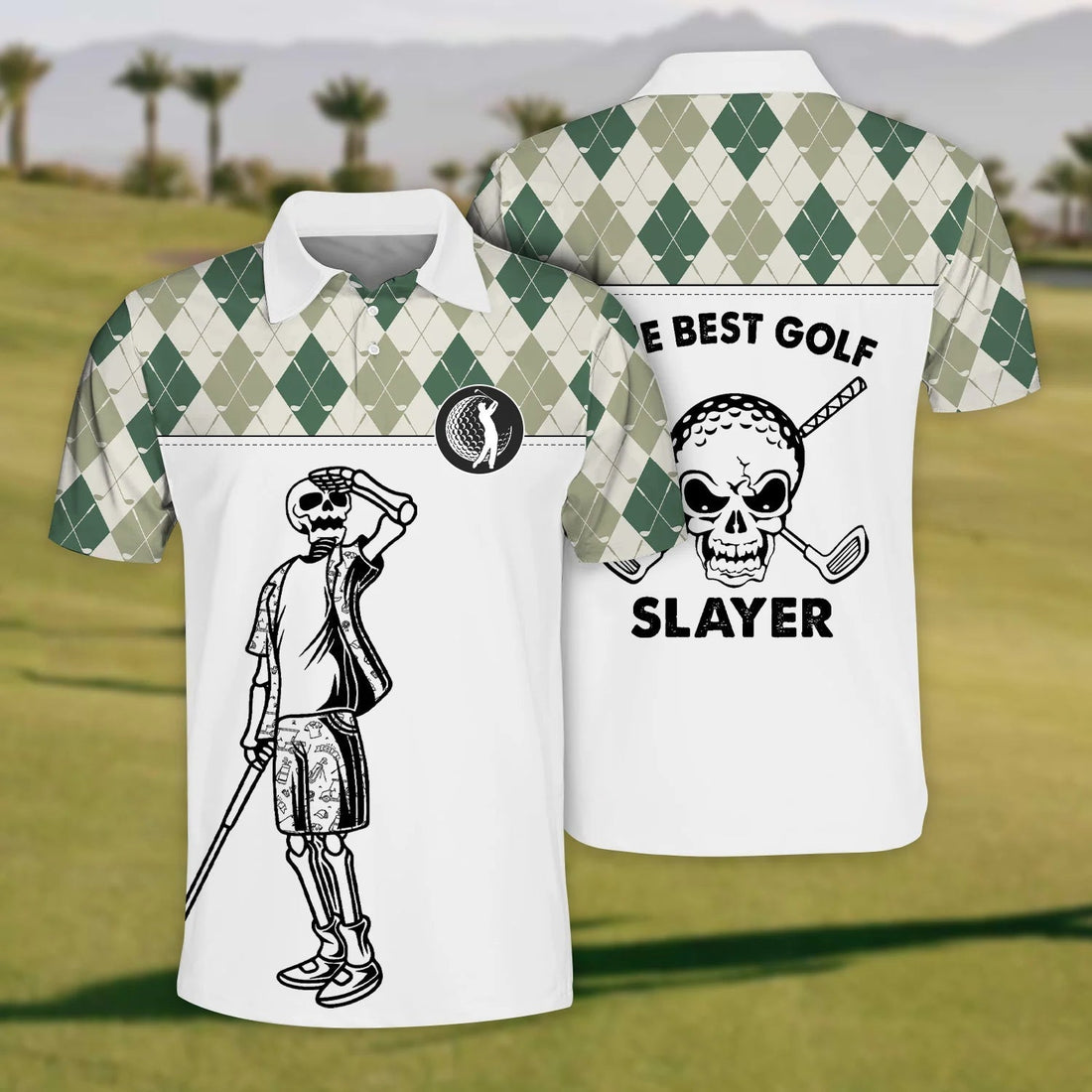 The Best Golf Slayer Mens Golf Polo ShirtMens Golf Gift, Golf Gifts For Golfers