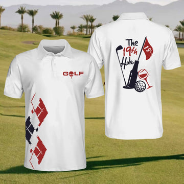 The 19th Hole Mens Golf Polo ShirtMens Golf Gift, Mens Golf Shirt