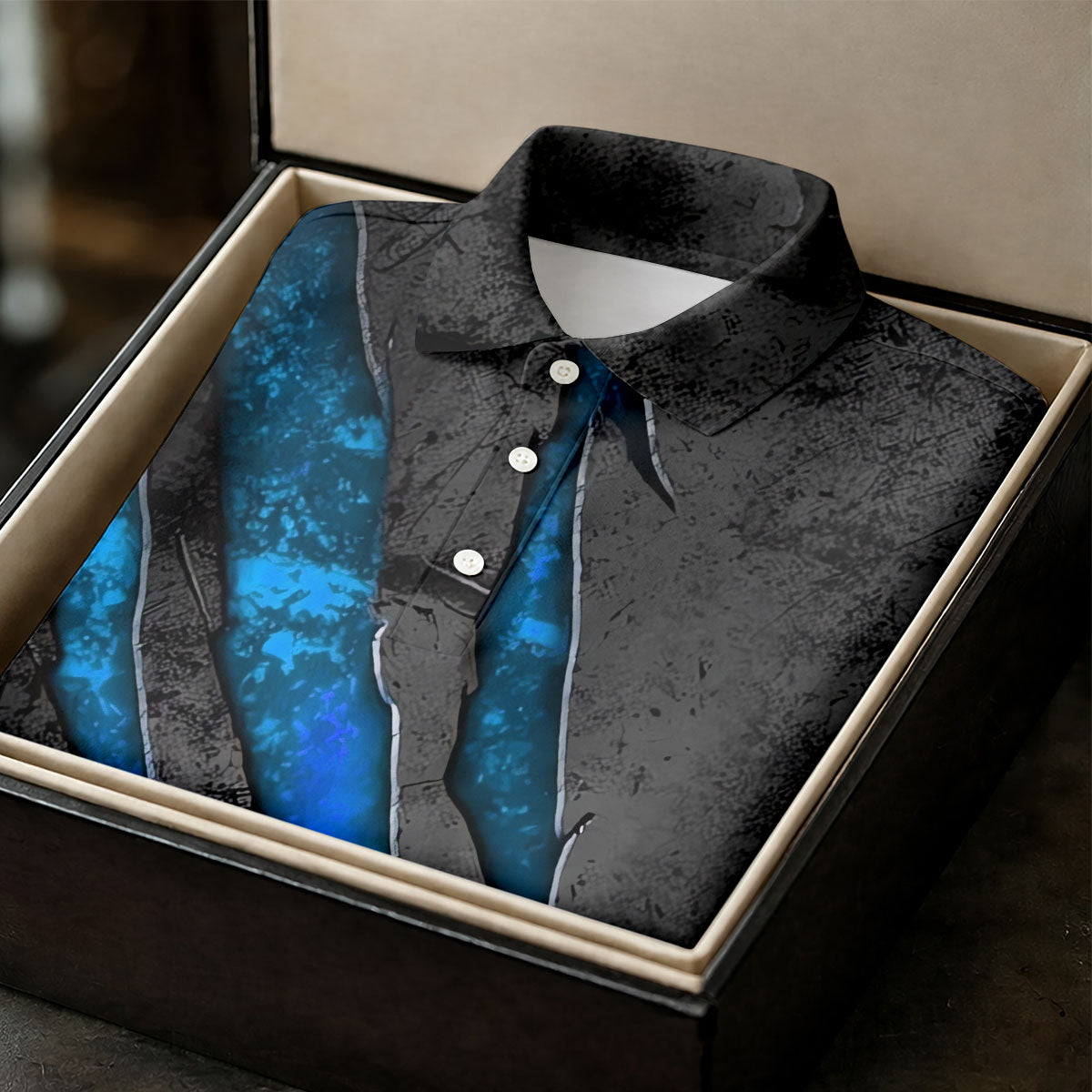 Blue Claw Marks Hawaiian Golf Shirt, Scratch Print Men's Golf Shirt, Polo Shirts For Men