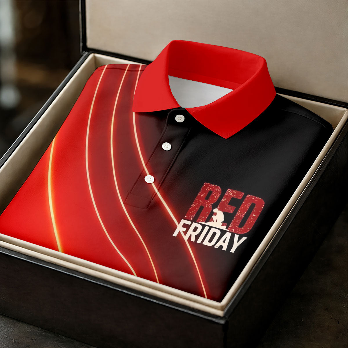 Red Friday Red Black Gradient Faith 4th Of July Golf Shirt, 250 Years Polo Shirt Men
