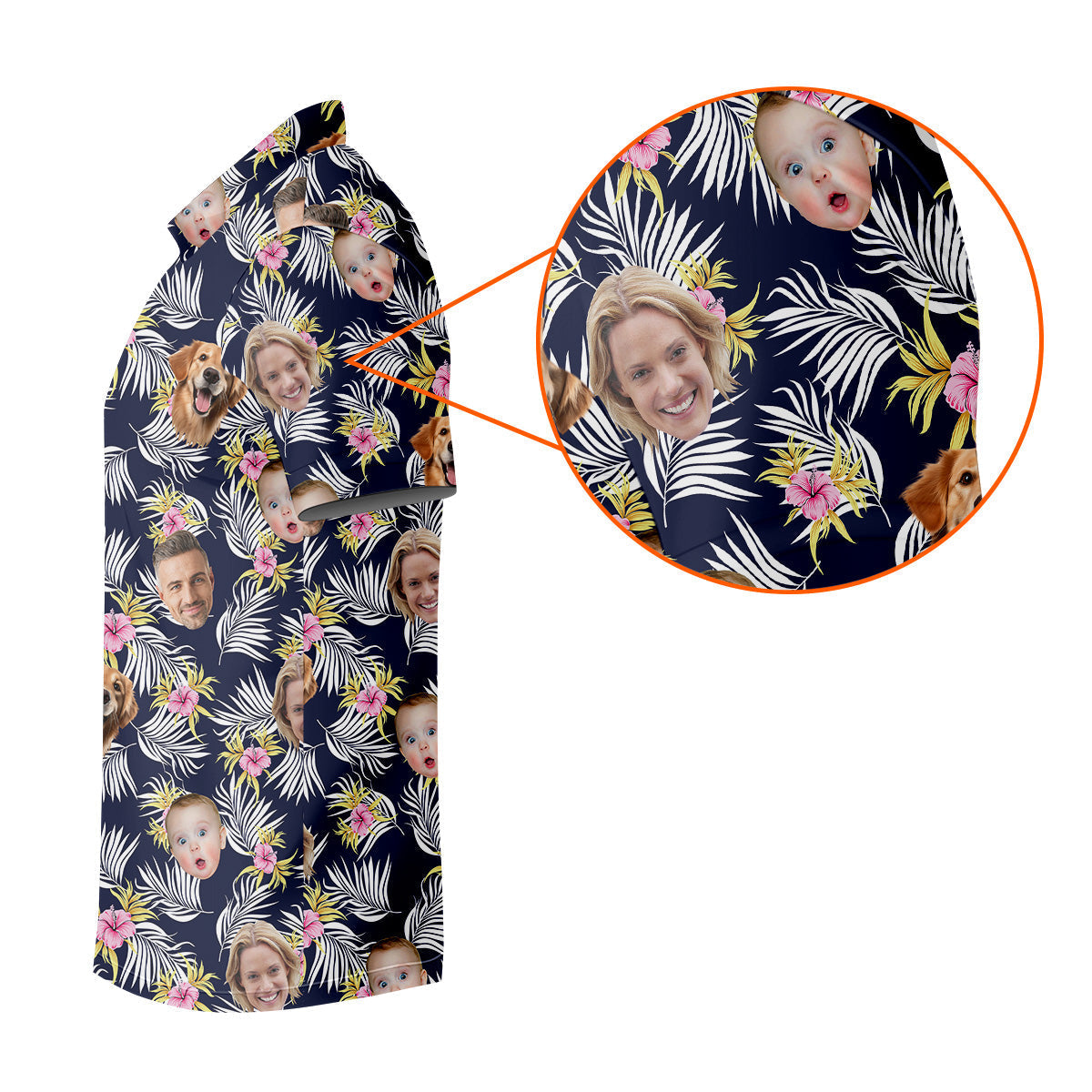 Hawaiian Golf Shirts, Floral Seamless Pattern, Hawaiian Shirts With Faces, Mens Tropical Shirts