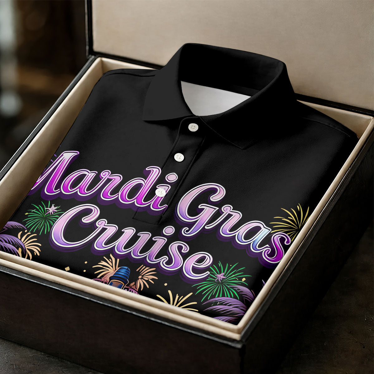Mardi Gras Cruise Festive Theme Golf Tops For Men, Polo ShirtFor Men, Golf Shirts For Men