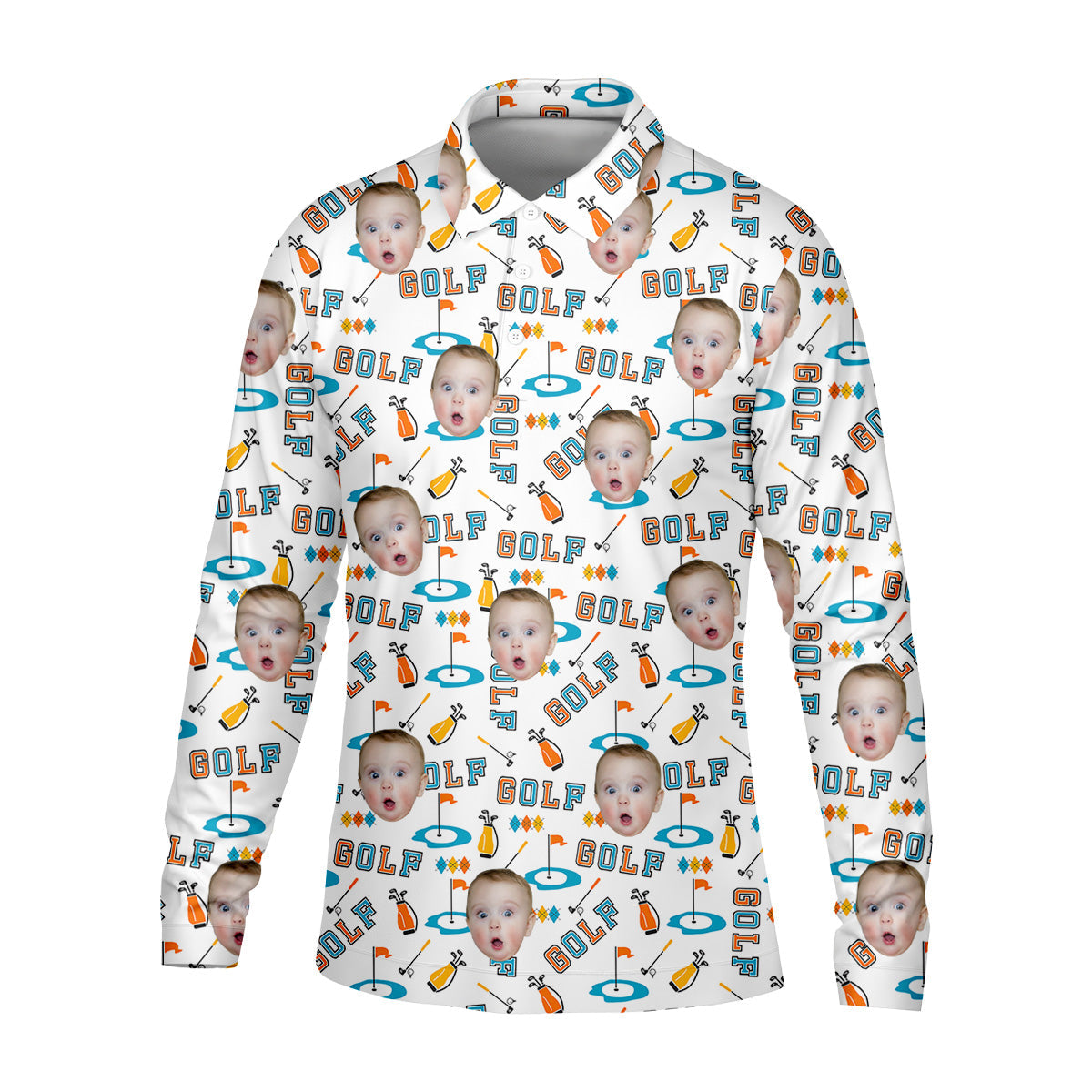 Custom Kids Photo Golf Shirt, Funny Golf Polo Shirtifts For The Golfing Dad, Christmas Golf Gift