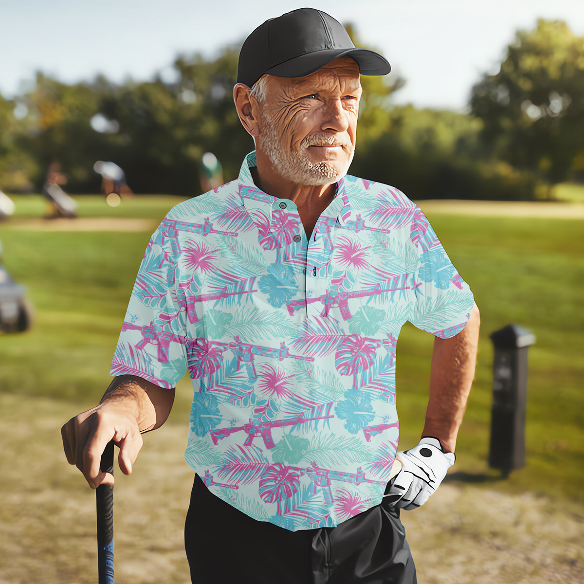 Funny Army Golf Polo ShirtGolfing Apparel, Mens Golf Gift, Funny Golf Polos