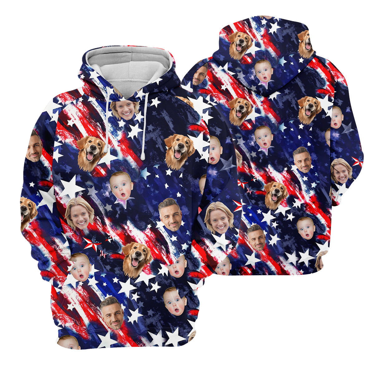 Custom Family Golf Shirt, Patriotic Golf Polos, Golf Shirt For Women, Personalized Dog Shirts, Custom Face Shirt