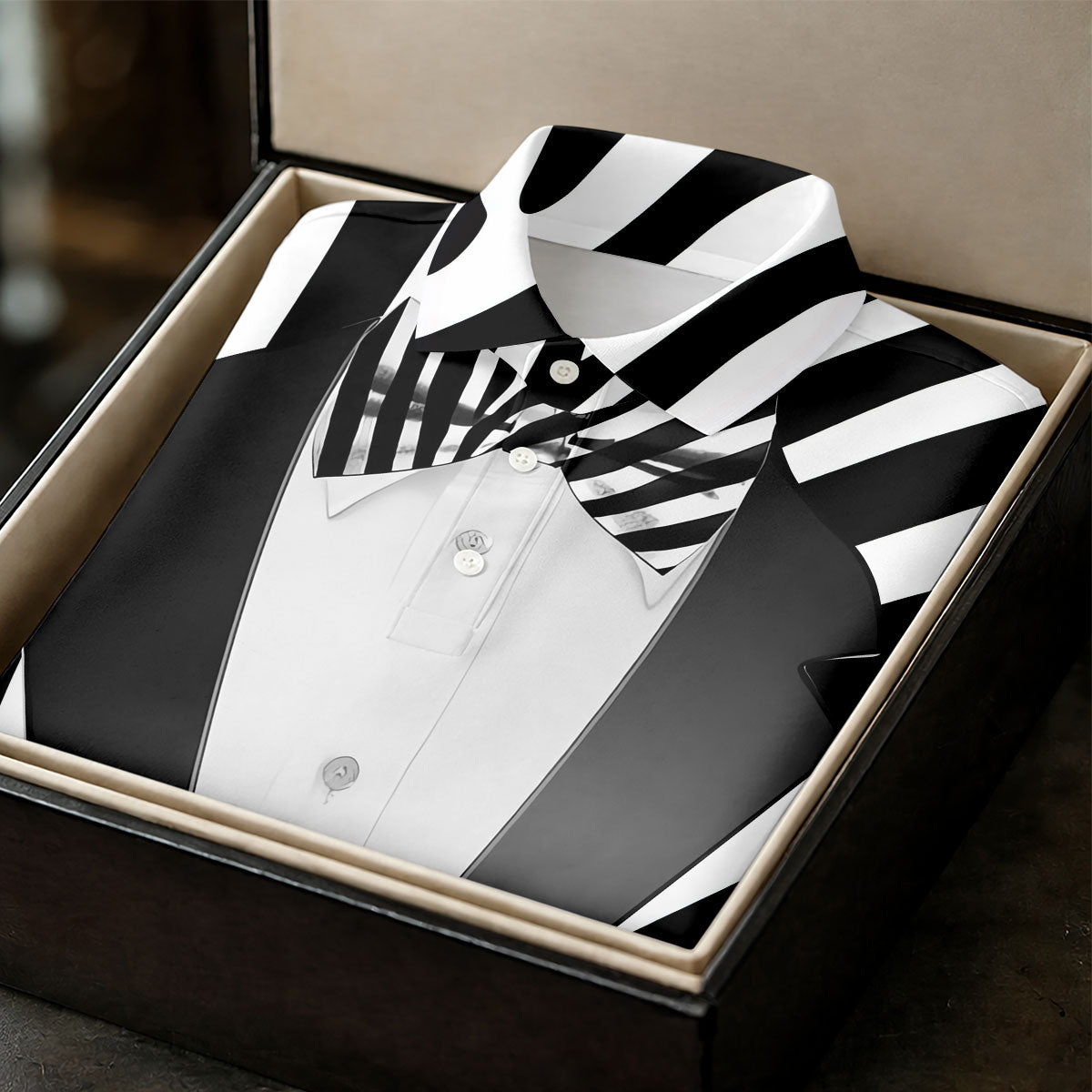 Zebra Pattern Funny Costume Hawaiian Golf Shirt, Polo ShirtFor Men, Golf Shirts For Men