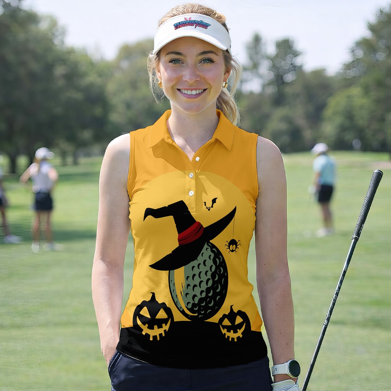 Funny Halloween Golf Polo Shirt for Women – My Broom Broke So Now I Golf Witch Shirt