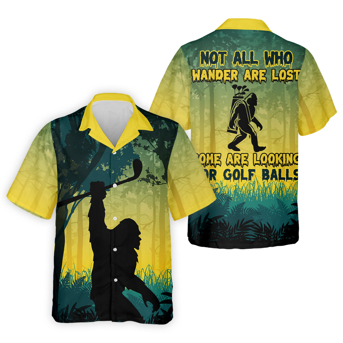 Bigfoot Men's Golf Polo ShirtGolfing Apparel, Mens Golf Gift, Funny Golf Shirt