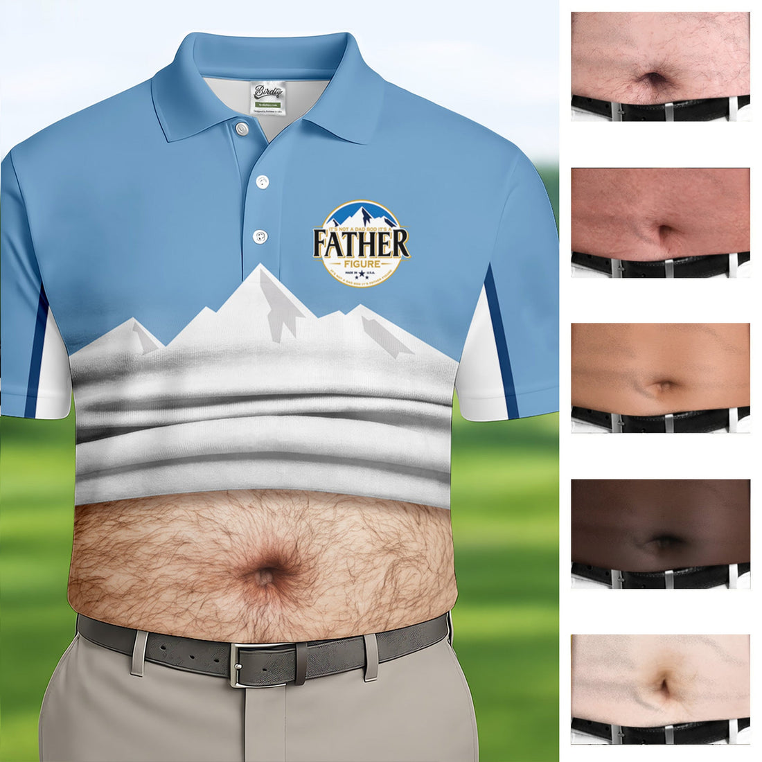 It's Not A Dad Bod It's A Father Figure Men's Funny Golf Polo Shirther's Day Golf Shirt, Golf Gift For Dad