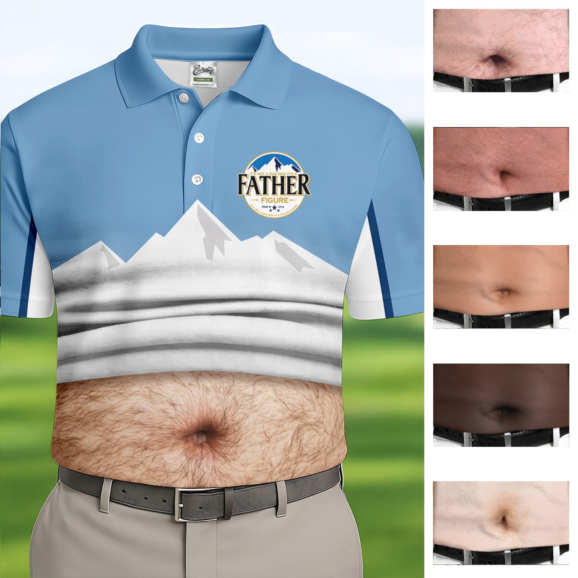It's Not A Dad Bod It's A Father Figure Men's Funny Golf Polo Shirther's Day Golf Shirt, Golf Gift For Dad