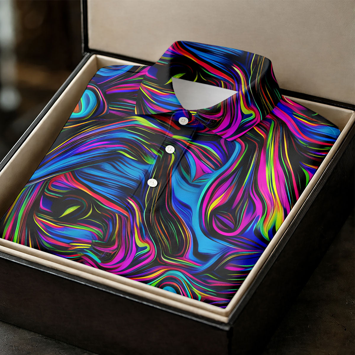 Vibrant Neon Liquid Marble Abstract Golf Shirt, Mens Golf Shirts, Golf Polo Shirts For Men