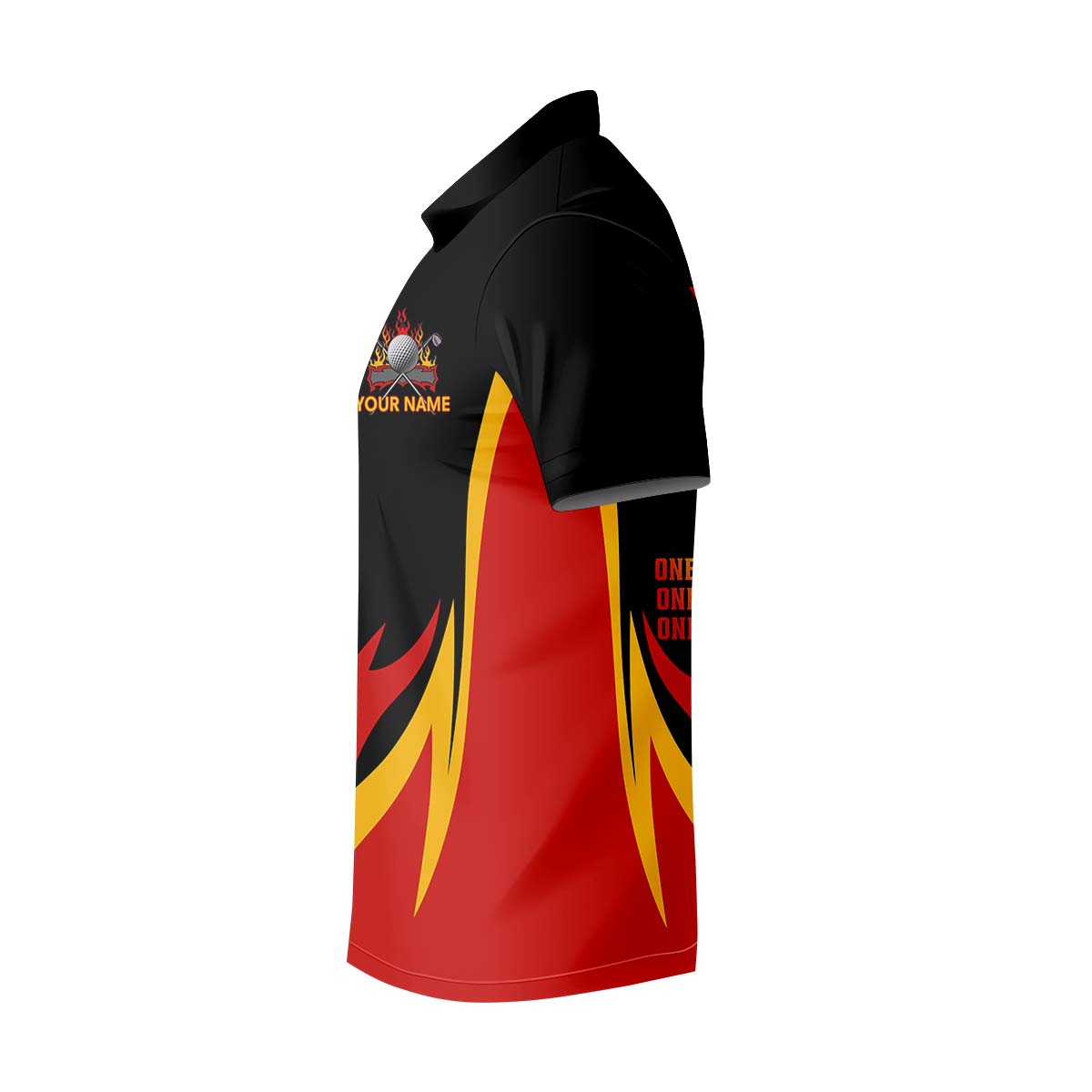 Custom Fire Skull Men's Golf Polo ShirtMens Golf Gift, Funny Golf Shirt