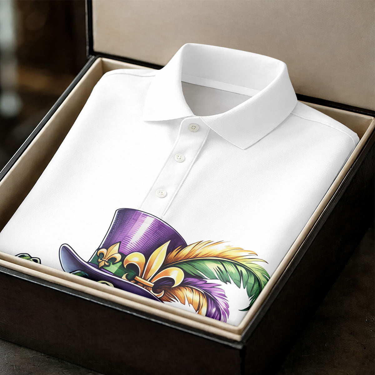 Mardi Gras Alligator Playing Saxophone White Golf Shirt, Golf Shirts For Men, Polo Shirt Men